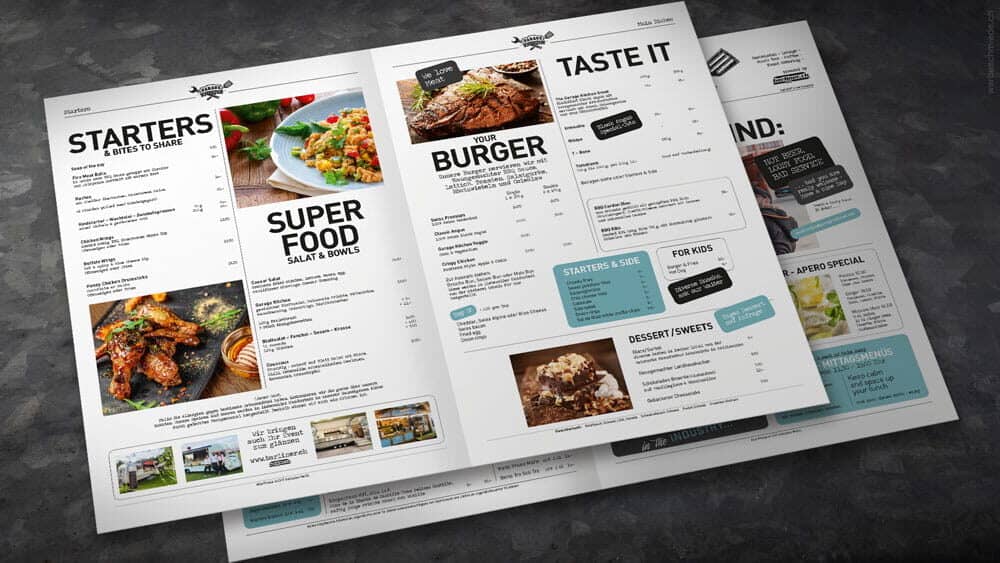 Gestaltung, Menukarte, Point of Sale, Point-of-Sale, Restaurant, Gastronomie, Burger