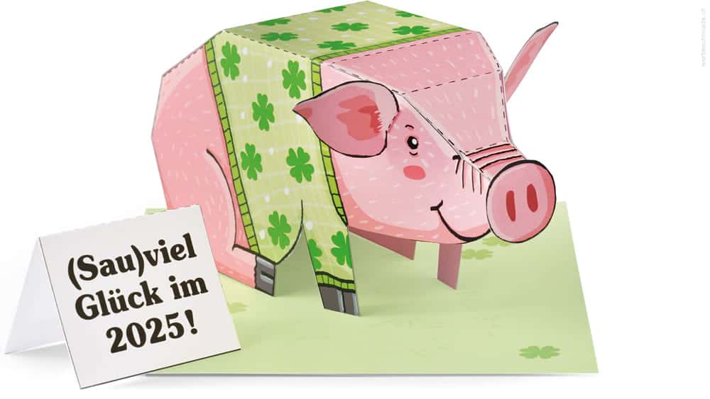 Bastelbogen Illustration zum Neuen Jahr als Directmail Werbeschmiede Zürich