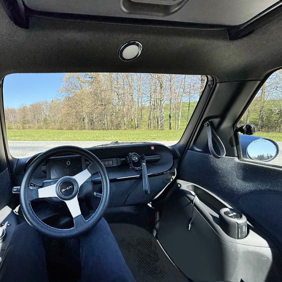 Microlino die erste Fahrt Innenleben